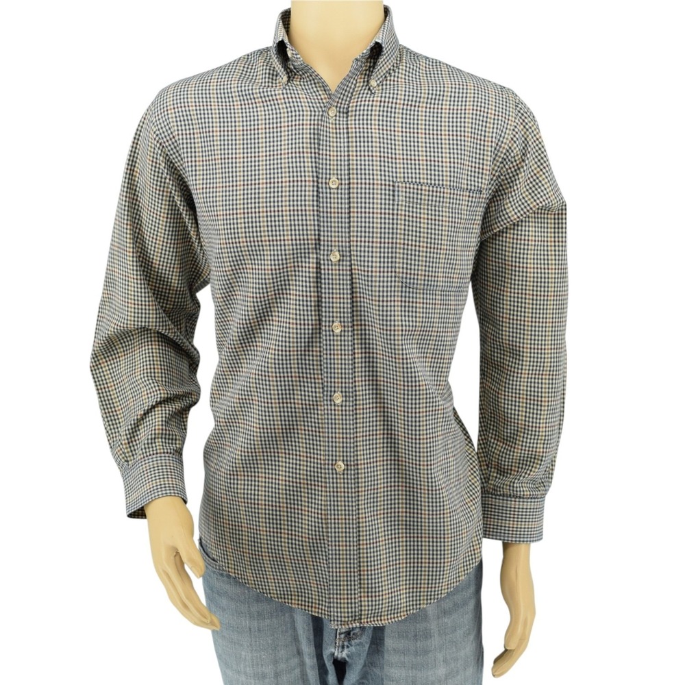 Vintage Viyella Men's Medium Shirt Made in USA 80/20 Cotton Wool Plaid Check